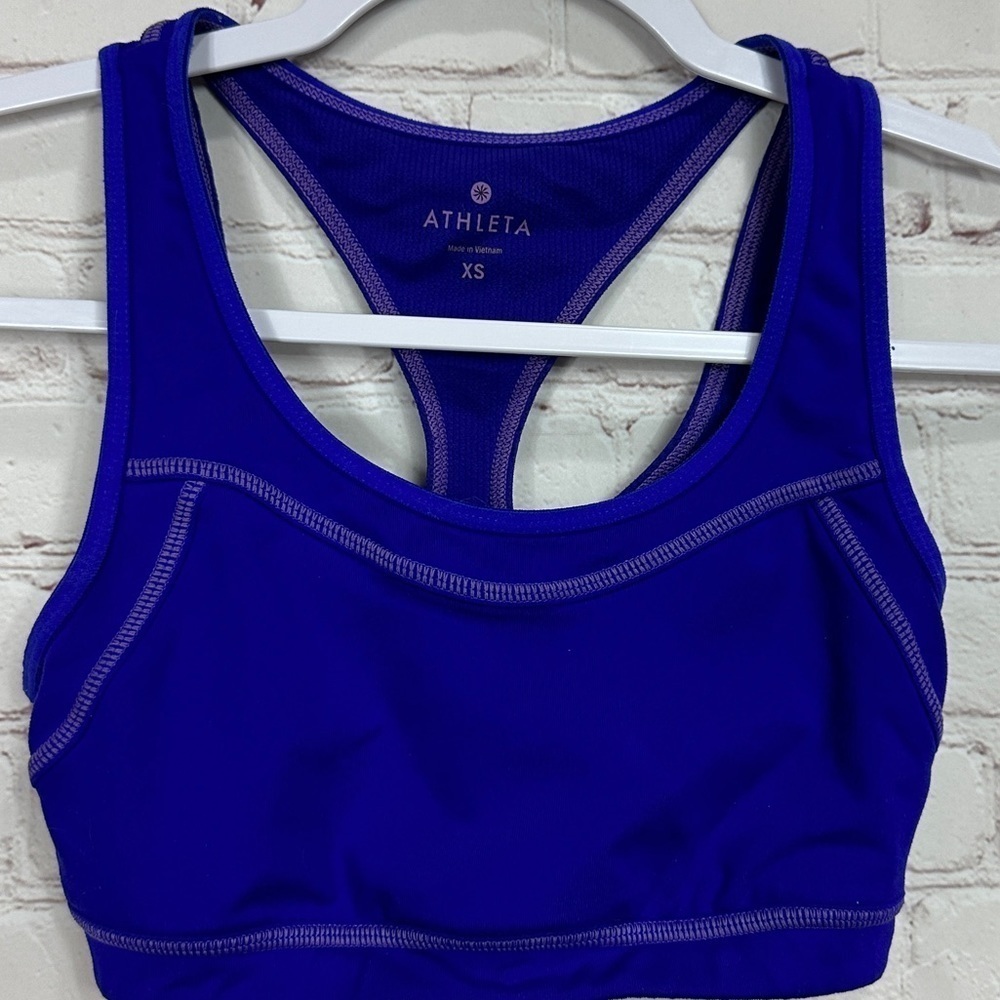Athleta Sports Bra Racer Back‎ no padding, sz XS gym workout running athletic
